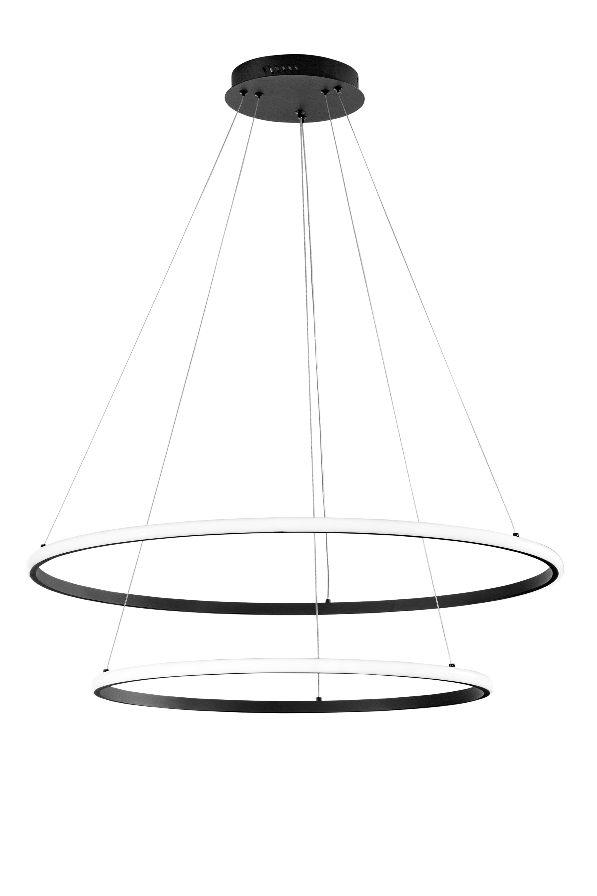 Sospensione LED Axis con elementi circolari a scelta e cavo regolabile