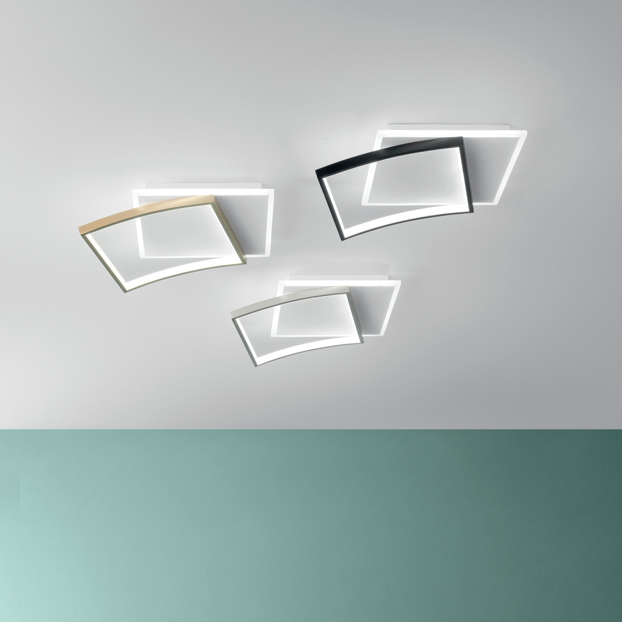 Plafoniera LED AYRTON quadrata, con interruttore CCT per il cambio temperatura colore - FT-FeelThe