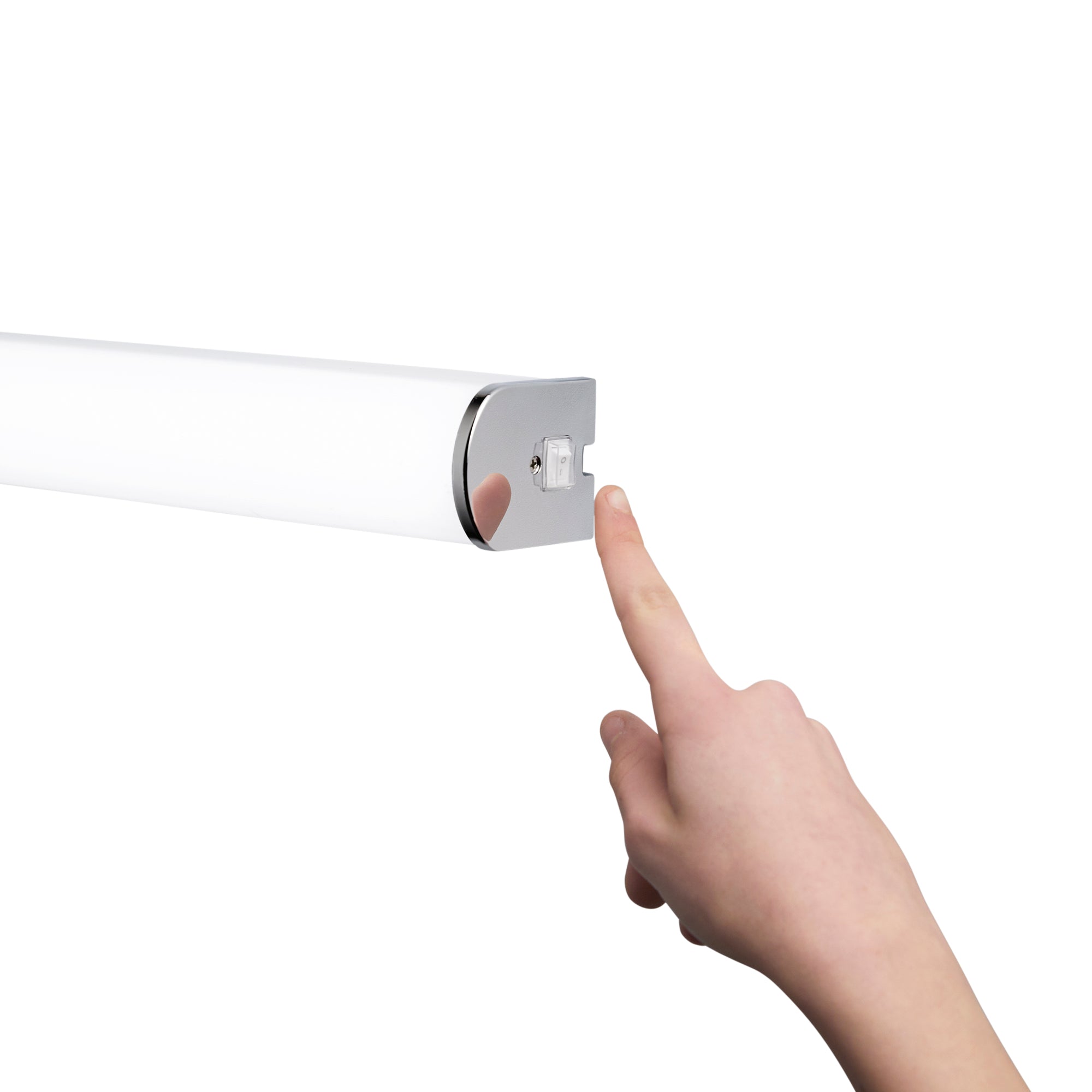 Applique LED Blaster 15W avec structure chromée et diffuseur blanc, lumière naturelle