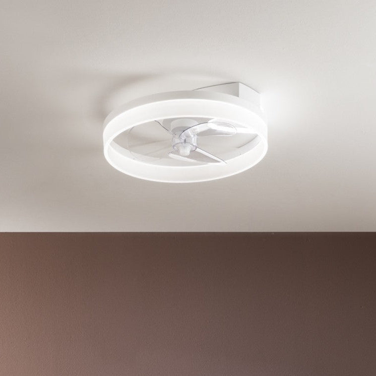 Plafonnier LED SCIROCCO 40W avec ventilateur été et hiver, CCT dimmable avec fonction WIFI et télécommande incluse