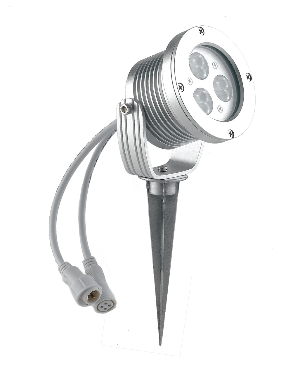 Proiettore LED per esterno IRIDE argento in alluminio 9X1W RGB DIMMERABILE IP65