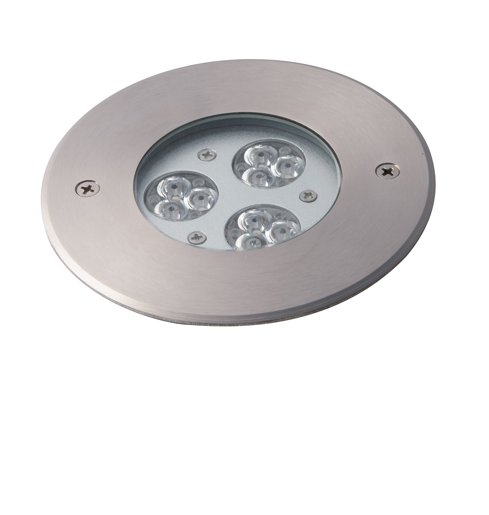 Calpestabile LED IRIDE argento in alluminio 9X1W RGB DIMMERABILE IP67