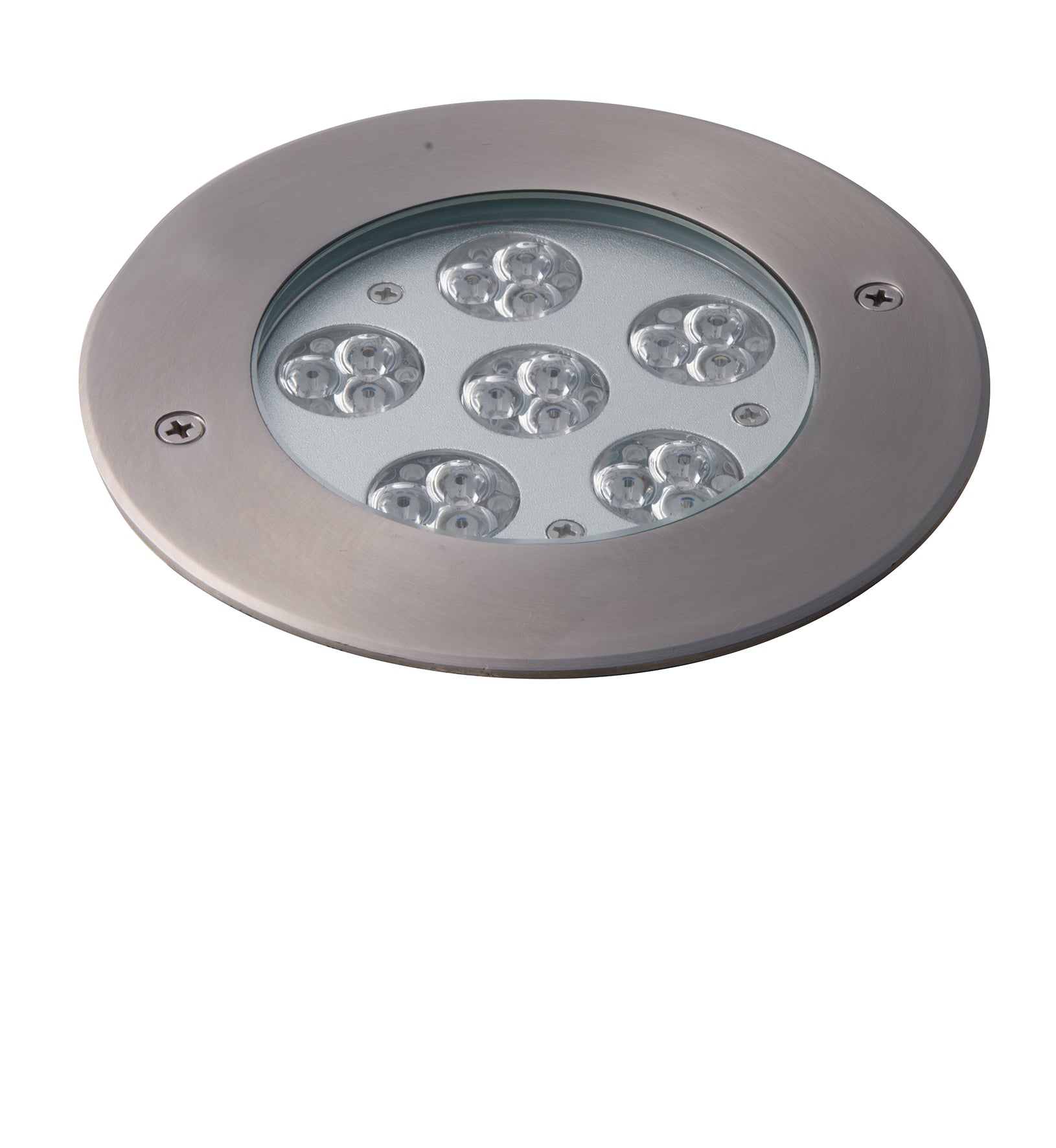 Calpestabile LED IRIDE argento in alluminio 18X1W RGB DIMMERABILE IP67
