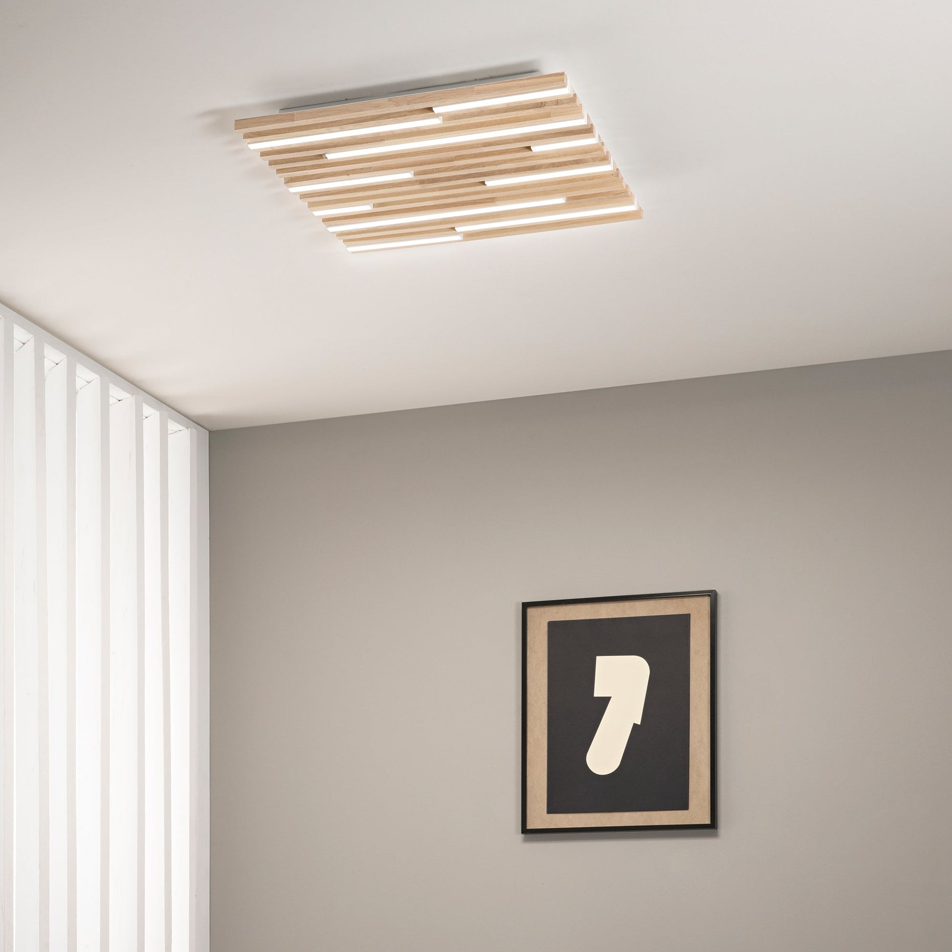 Plafoniera Kuma bianca grande - Foto ambientata