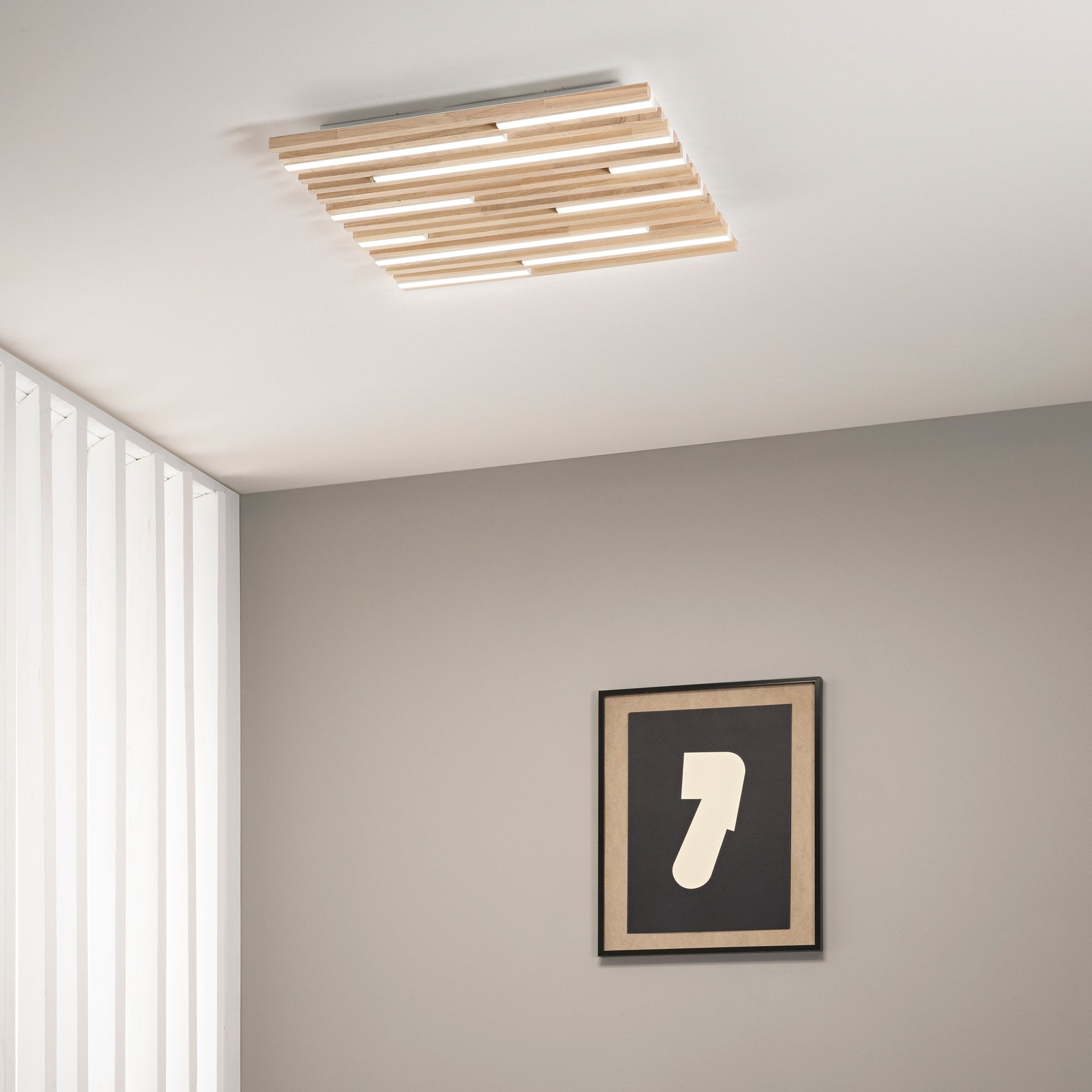 Plafoniera Kuma bianca grande - Foto ambientata