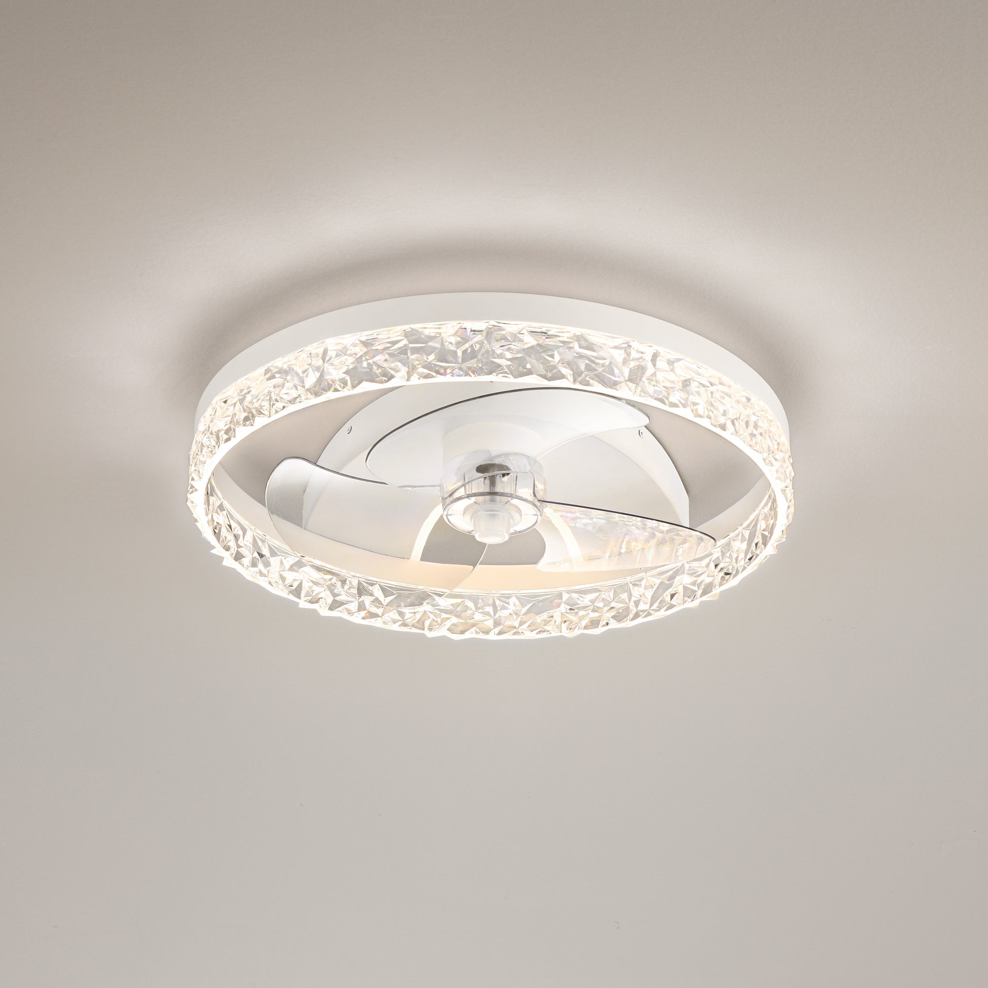 Plafoniera ventilatore LED Nashi con luce calda