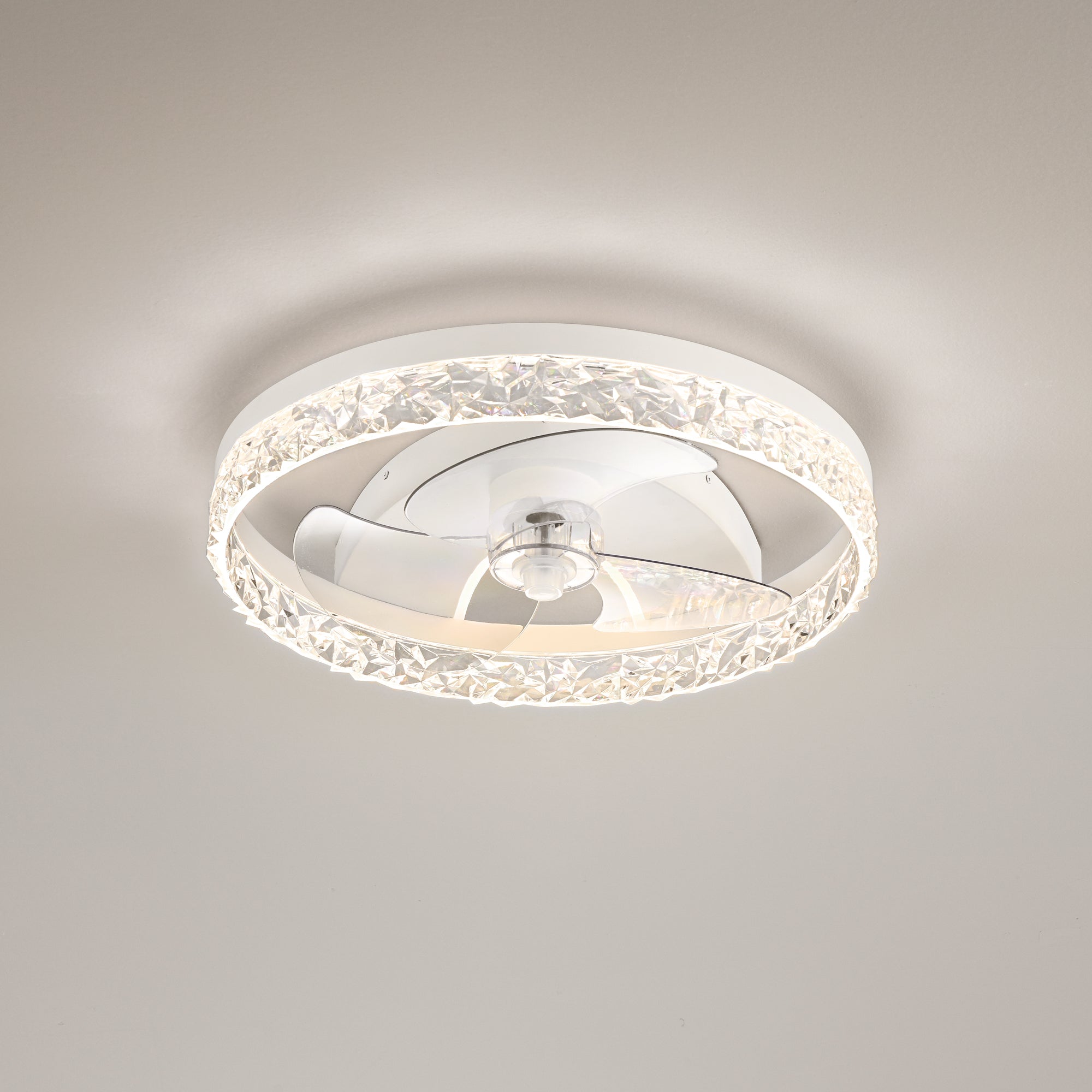 Plafoniera ventilatore LED Nashi con luce calda