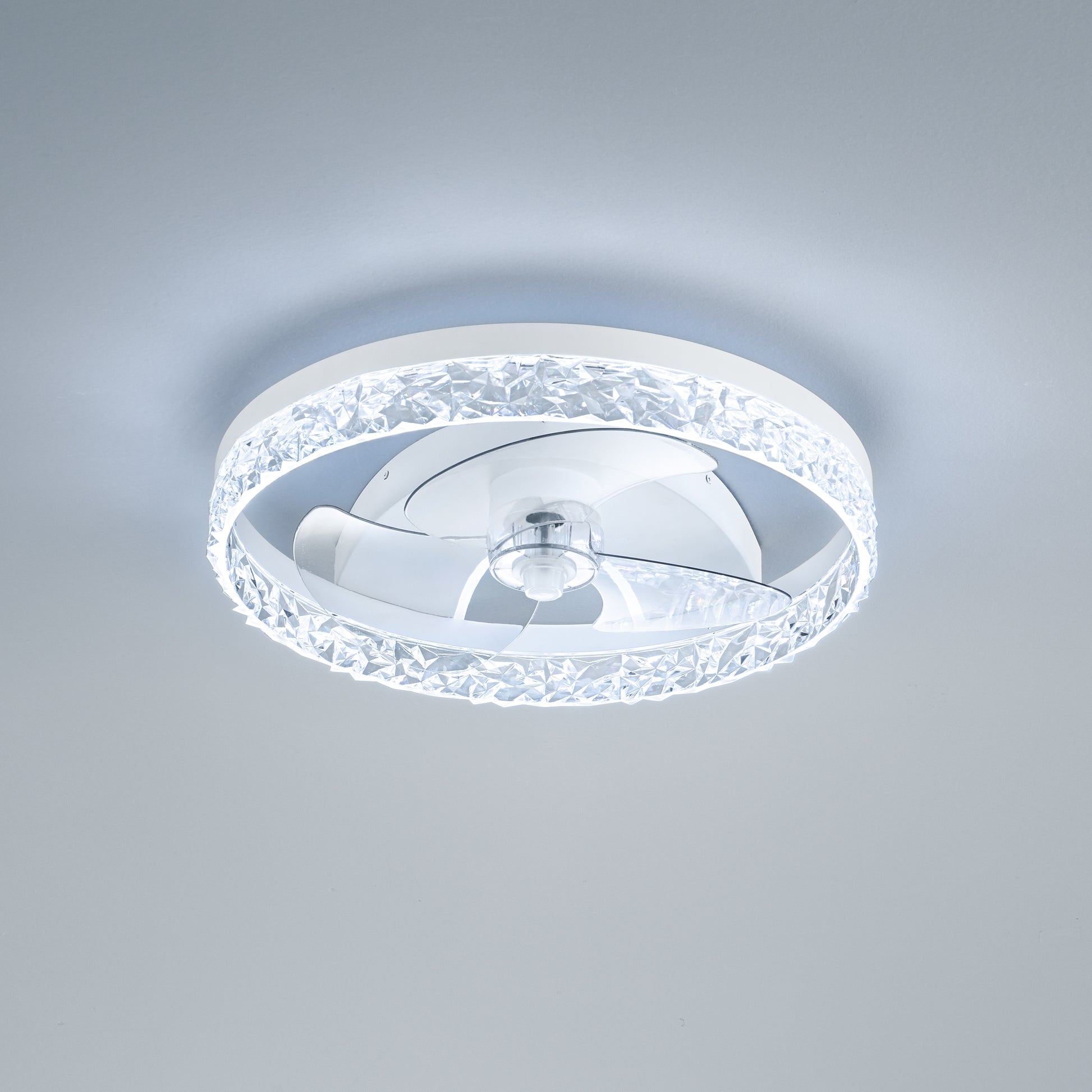 Plafoniera ventilatore LED Nashi con luce fredda