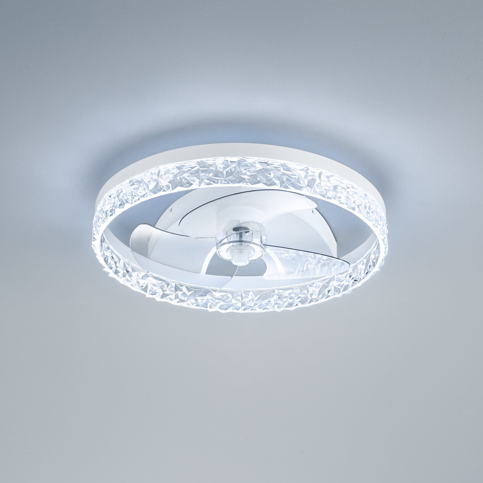 Plafoniera ventilatore LED Nashi con luce fredda