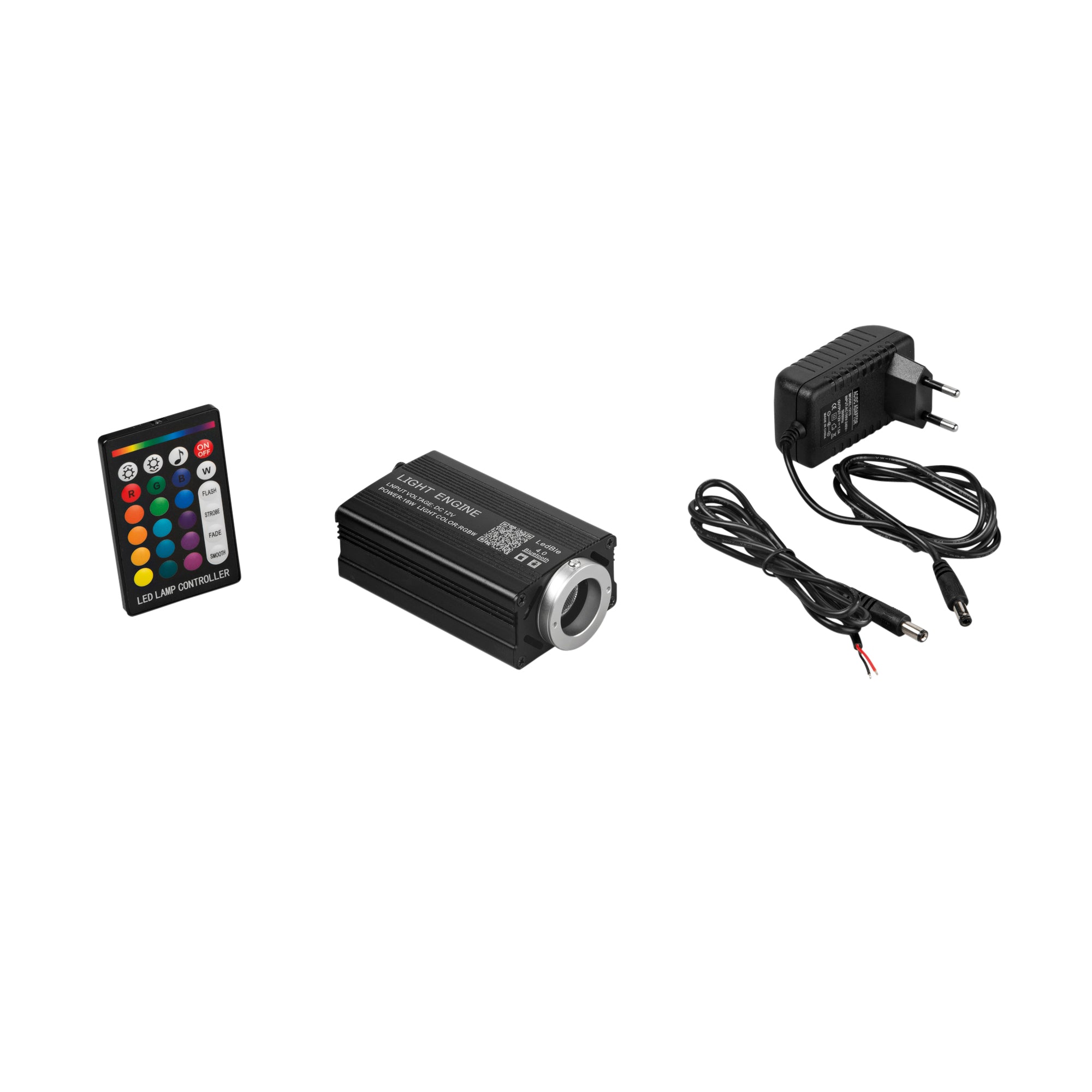 Kit fibra ottica RGB + White (4000k) Telecomando, driver e adattatore