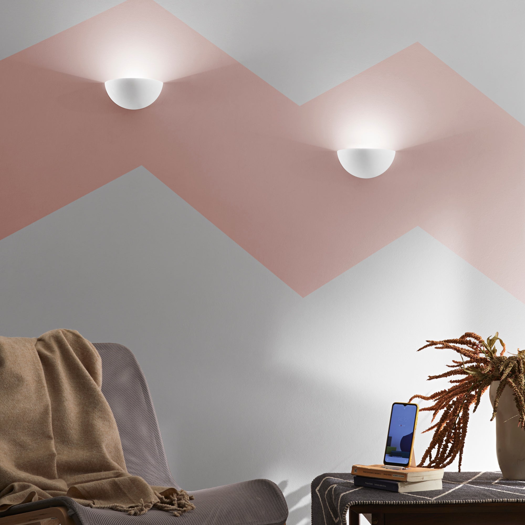 Applique LED in gesso verniciabile PIZNAIR 6W con interruttore CCT 18 cm. - FT-FeelThe