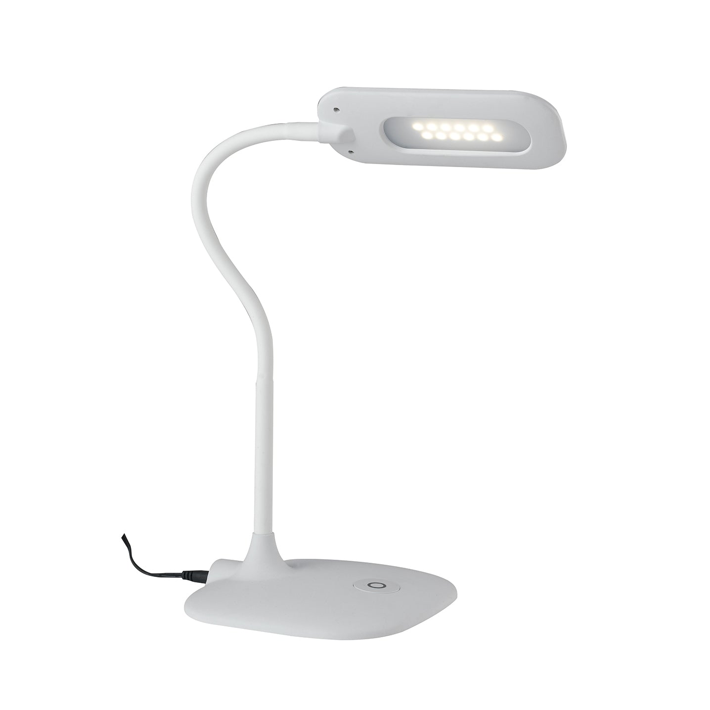 Lampada da lettura LED DARWIN bianca in metallo e silicone, flessibile e dimmerabile