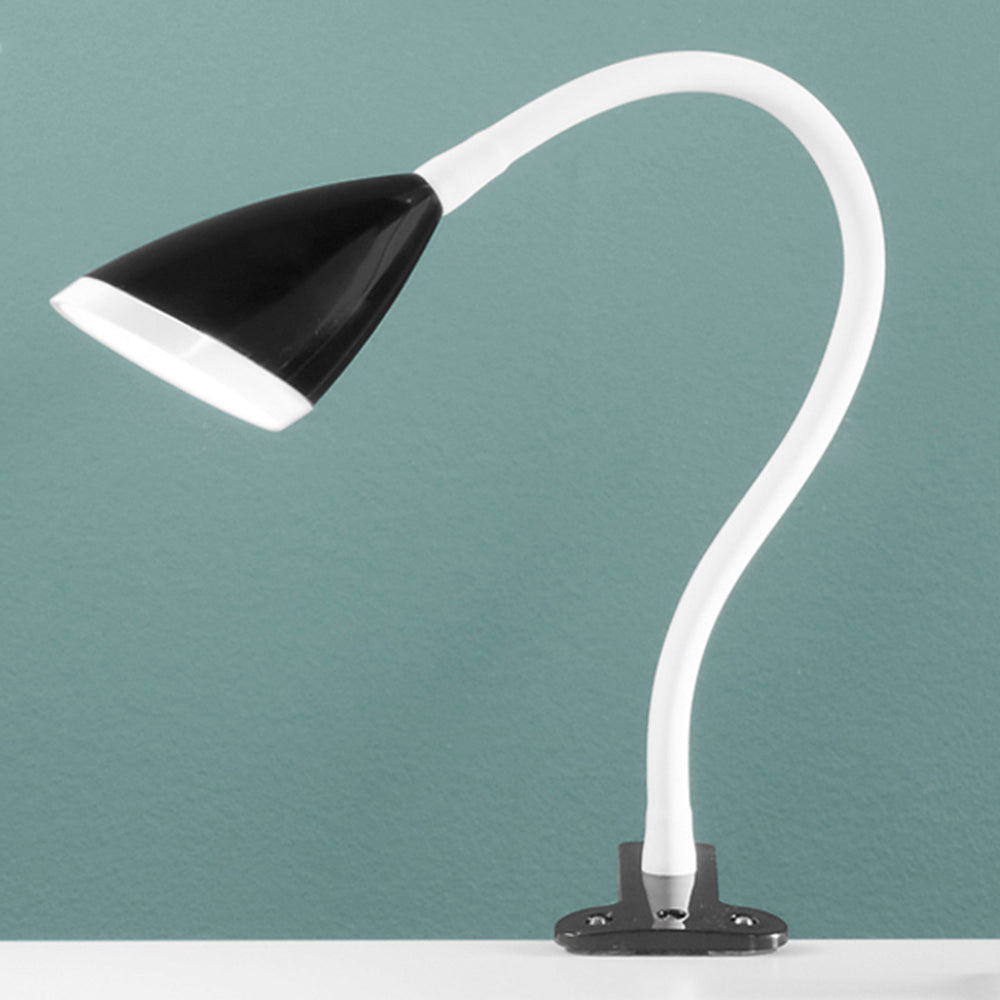 Lampada da tavolo LED HEGEL con pinza e braccio flessibile