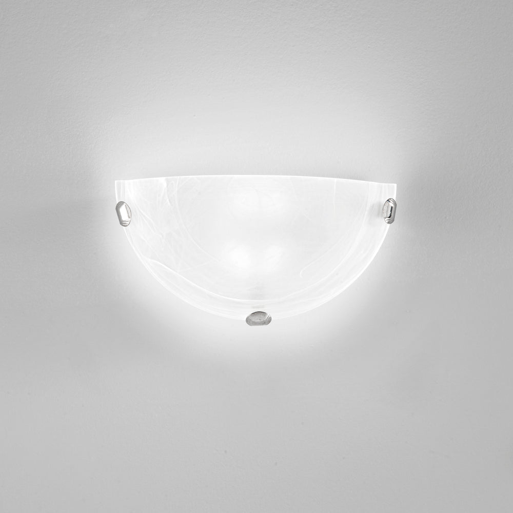 Applique LED LUNA in vetro bianca