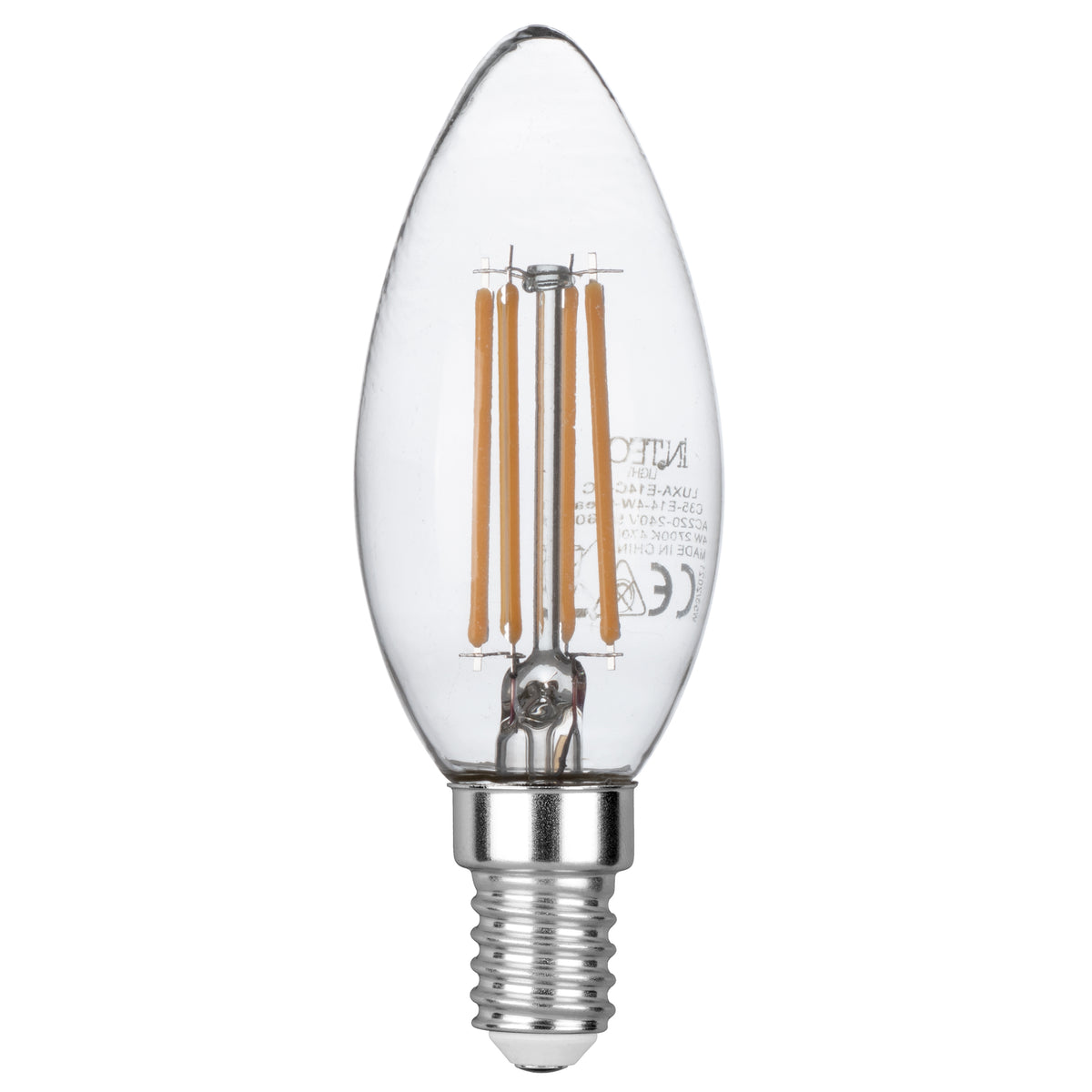 Ampoule LED décorative LUXA 8W ambre, douille E27, lumière chaude 32x16 cm.