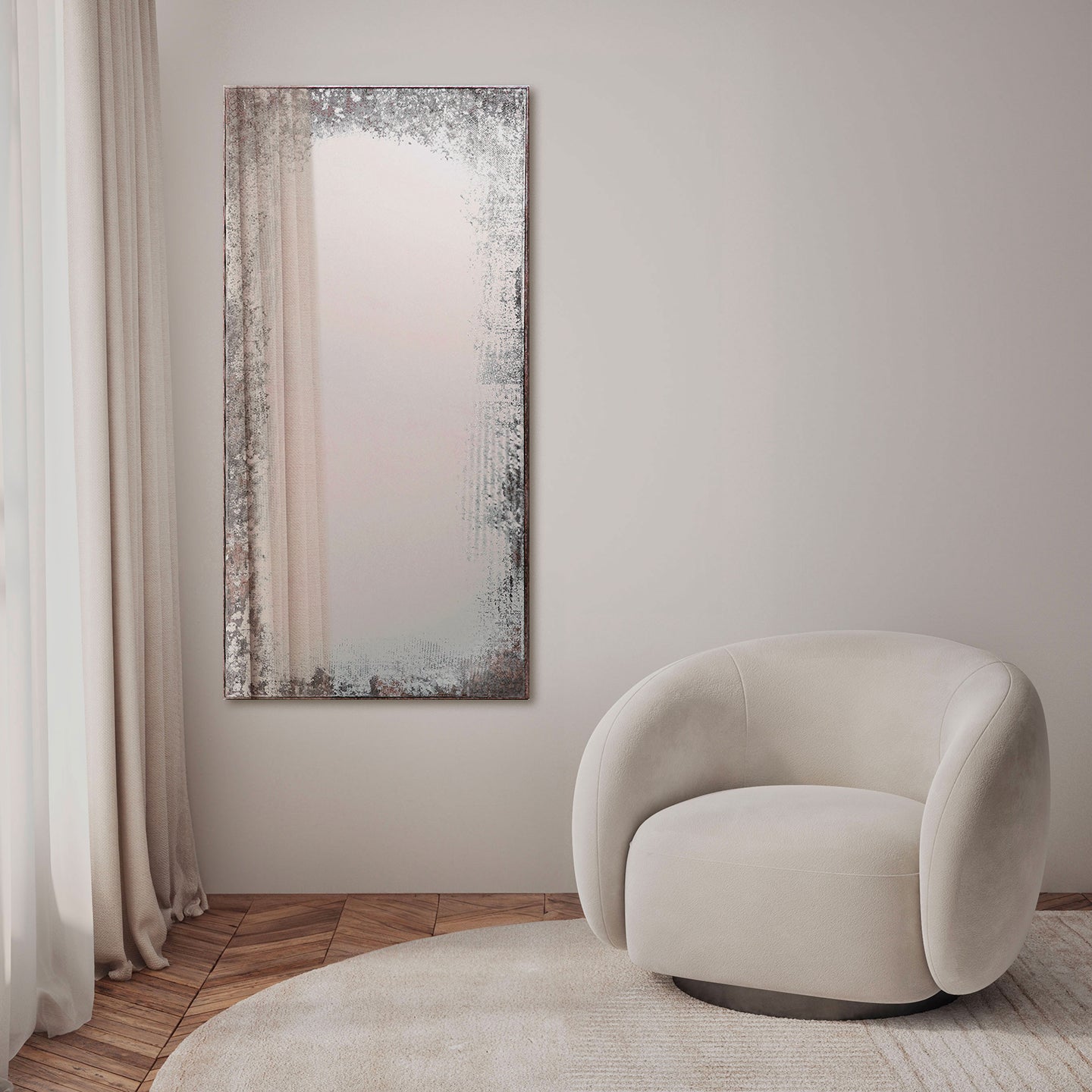 RUDE art mirror with antique effect