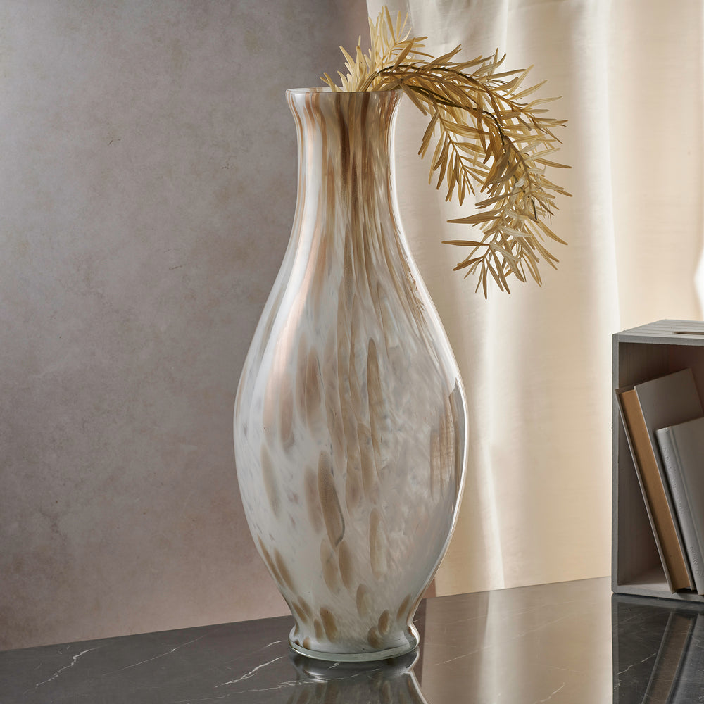Vaso artigianale bianco FIASCO in vetro di Murano