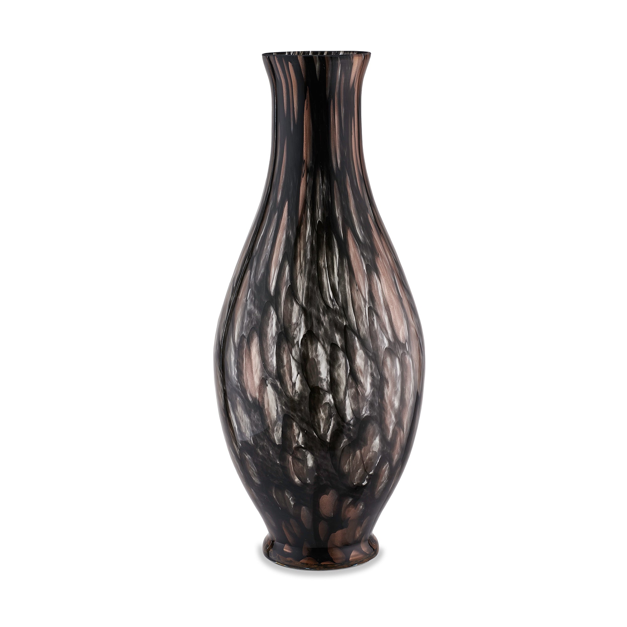 Vase artisanal noir FIASCO en verre de Murano