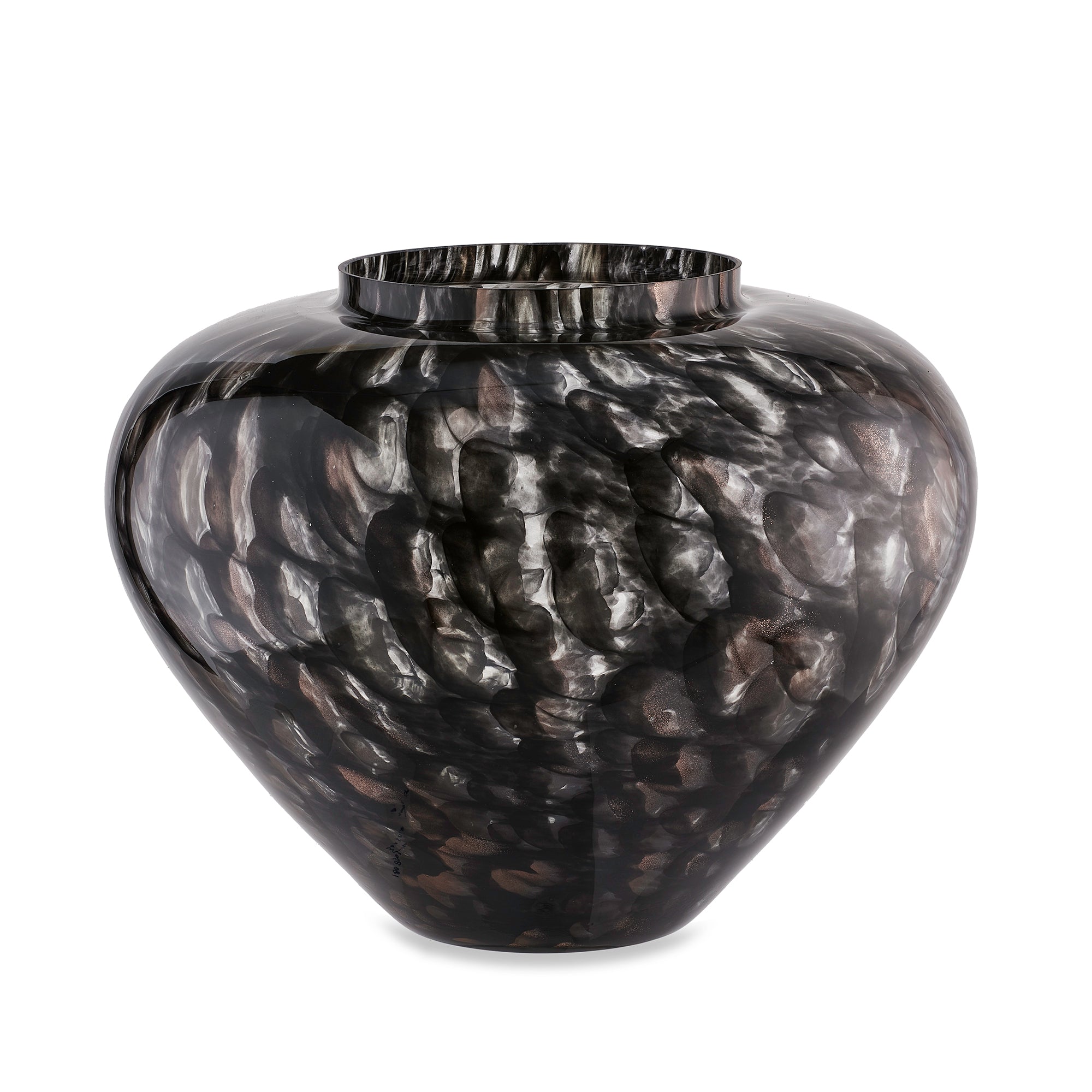 Vase artisanal noir PANDORA en verre de Murano