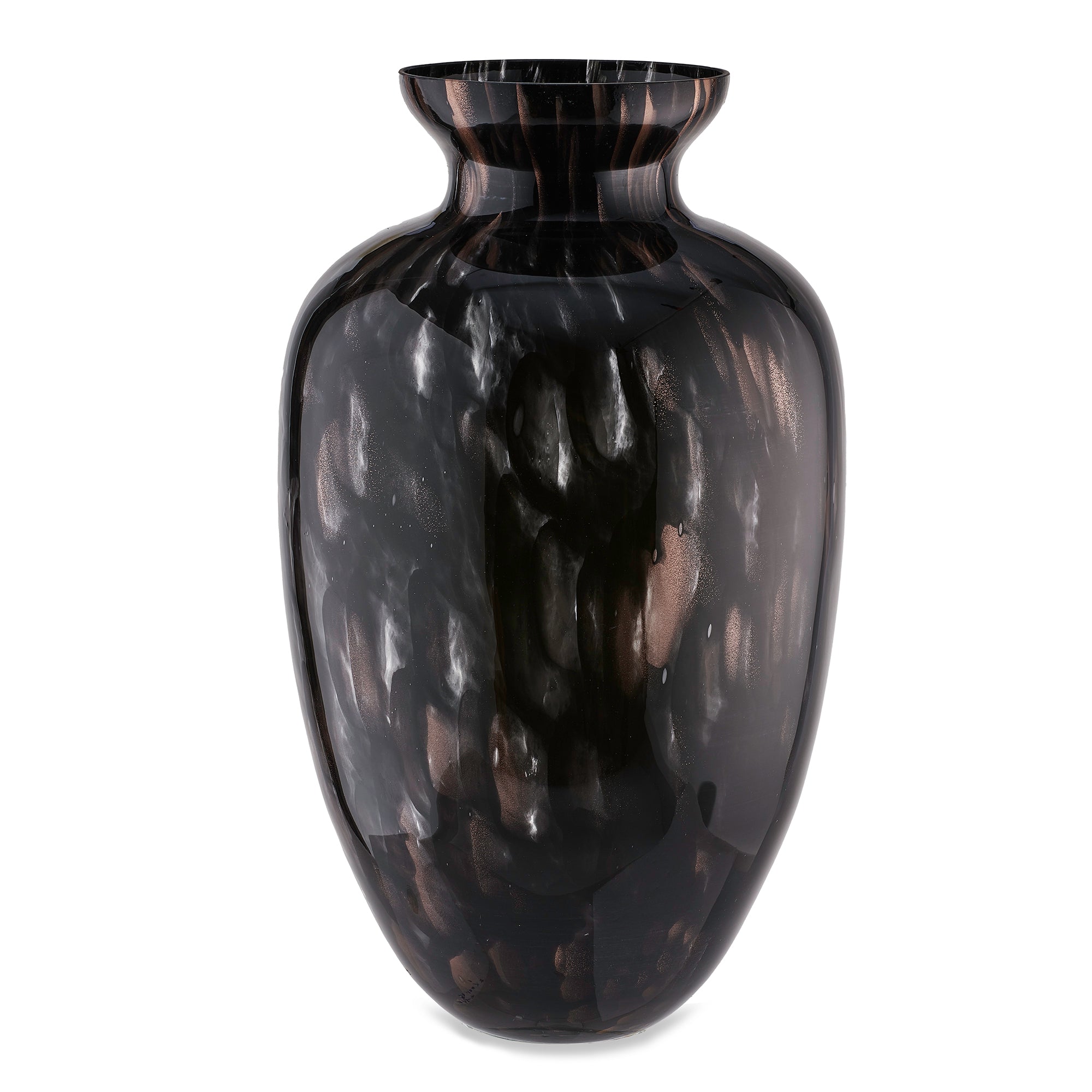 Vaso artigianale nero REINESSANCE in vetro di Murano
