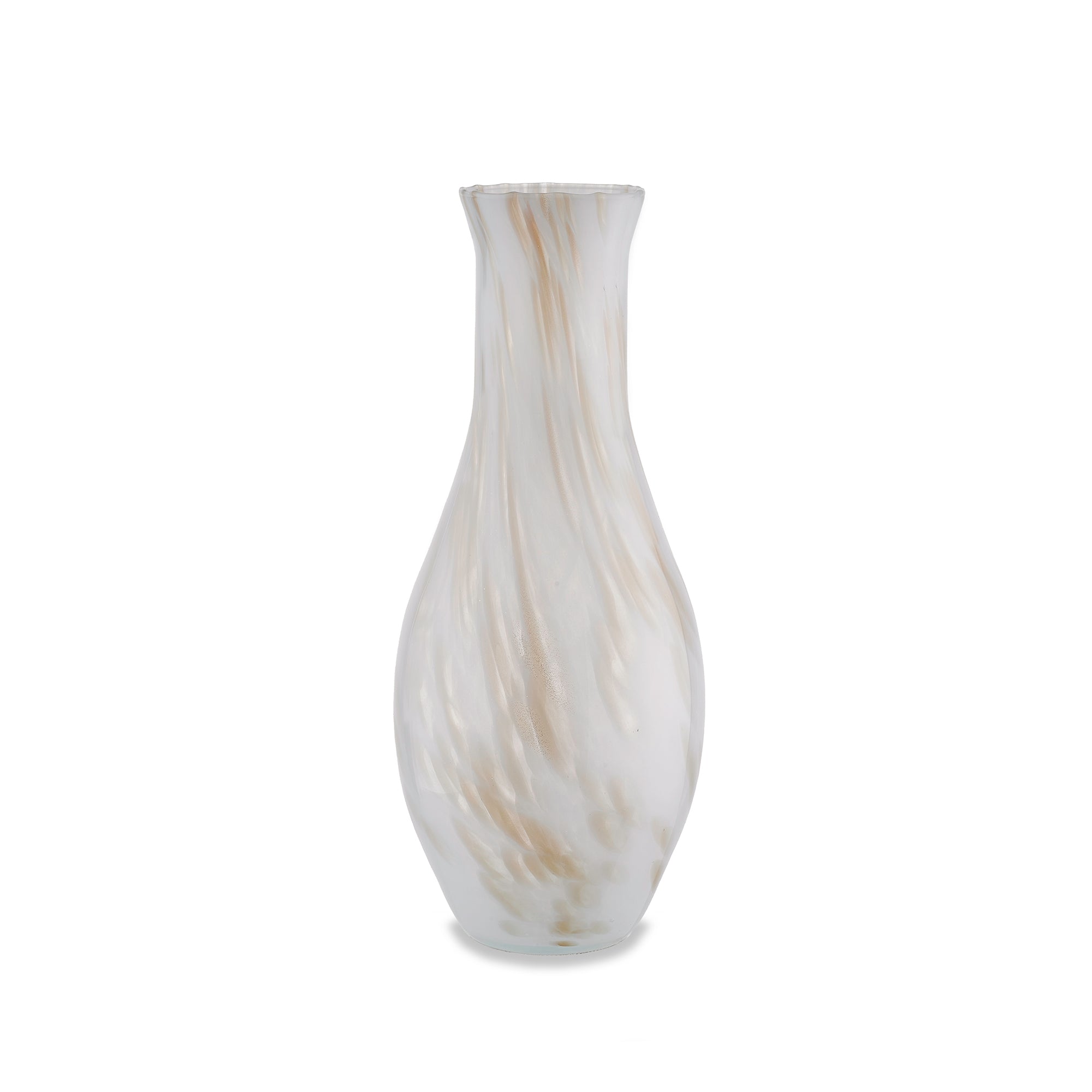 Florero blanco hecho a mano FIASCO en cristal de Murano