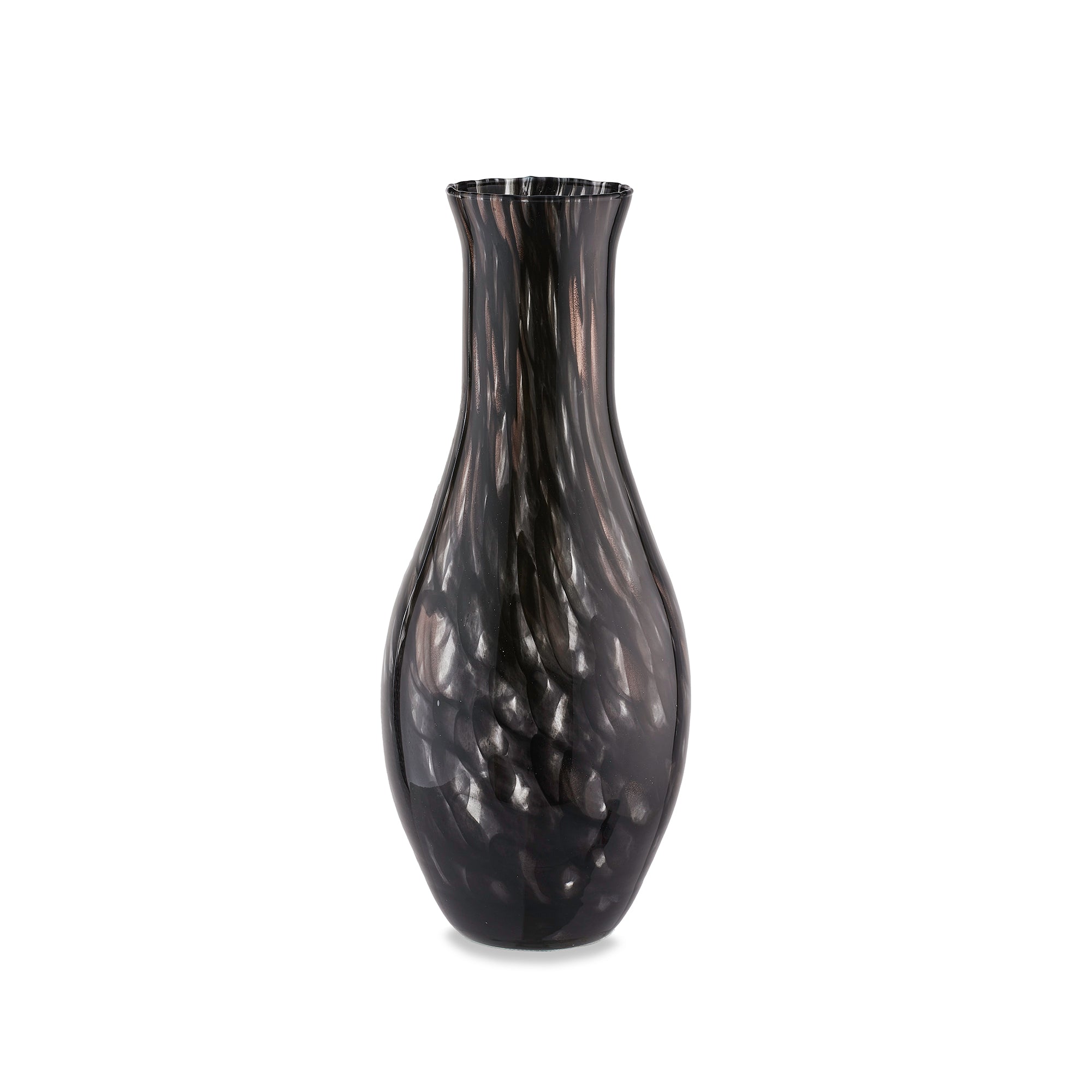 Florero artesanal negro FIASCO en cristal de Murano