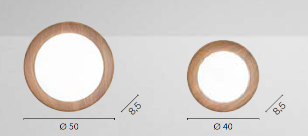 Plafoniera ARKA metallo nero o bianco, con interno dall'effetto legno - FT-FeelThe