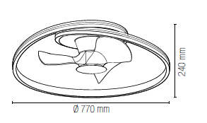 Plafoniera LED AUSTER con Ventilatore 65W Rainbow+ CCT Bianco - FT-FeelThe