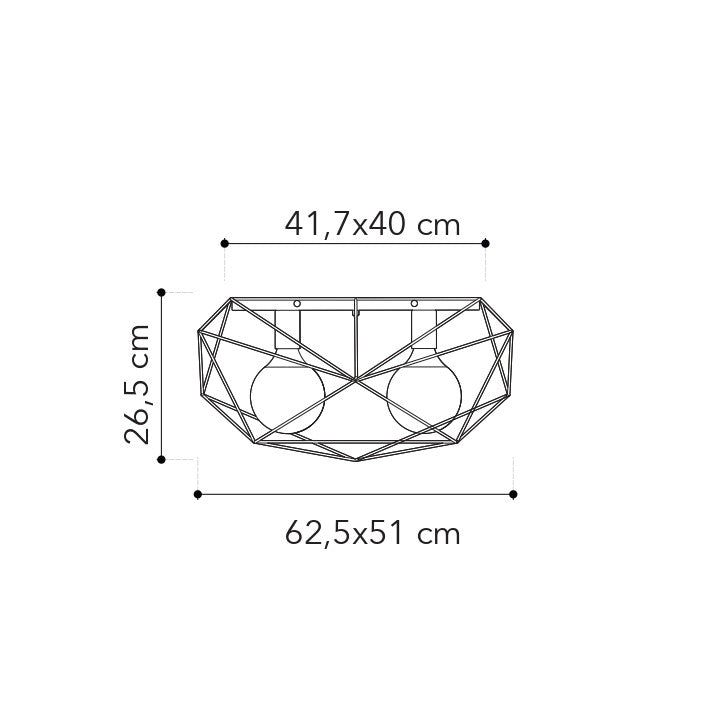 Plafoniera ABRAXAS in metallo dal design geometrico - FT-FeelThe