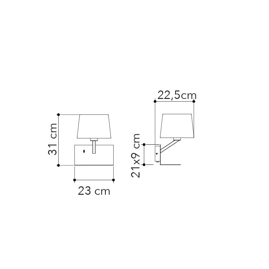 Applique CIAK in metallo e paralume in tessuto - FT-FeelThe