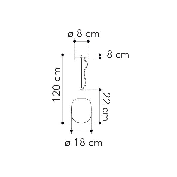 Lustre suspension FELLINI en métal chromé, 18 cm.