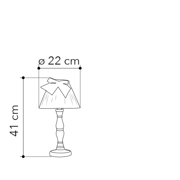 Lámpara de mesa SWEET en madera natural y pantalla de tela gris tórtola