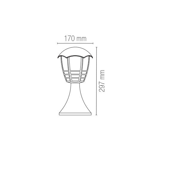 Farol de mesa de exterior LED Cloe en aluminio inyectado y difusor de policarbonato