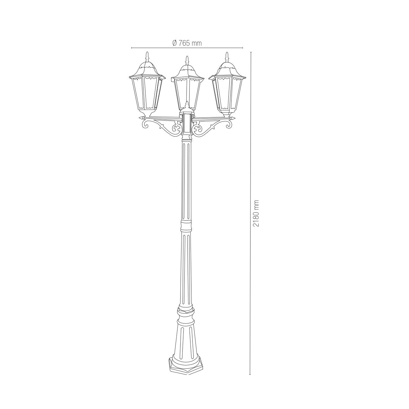 Palo da esterno FIRENZE con tre diffusori - FT-FeelThe