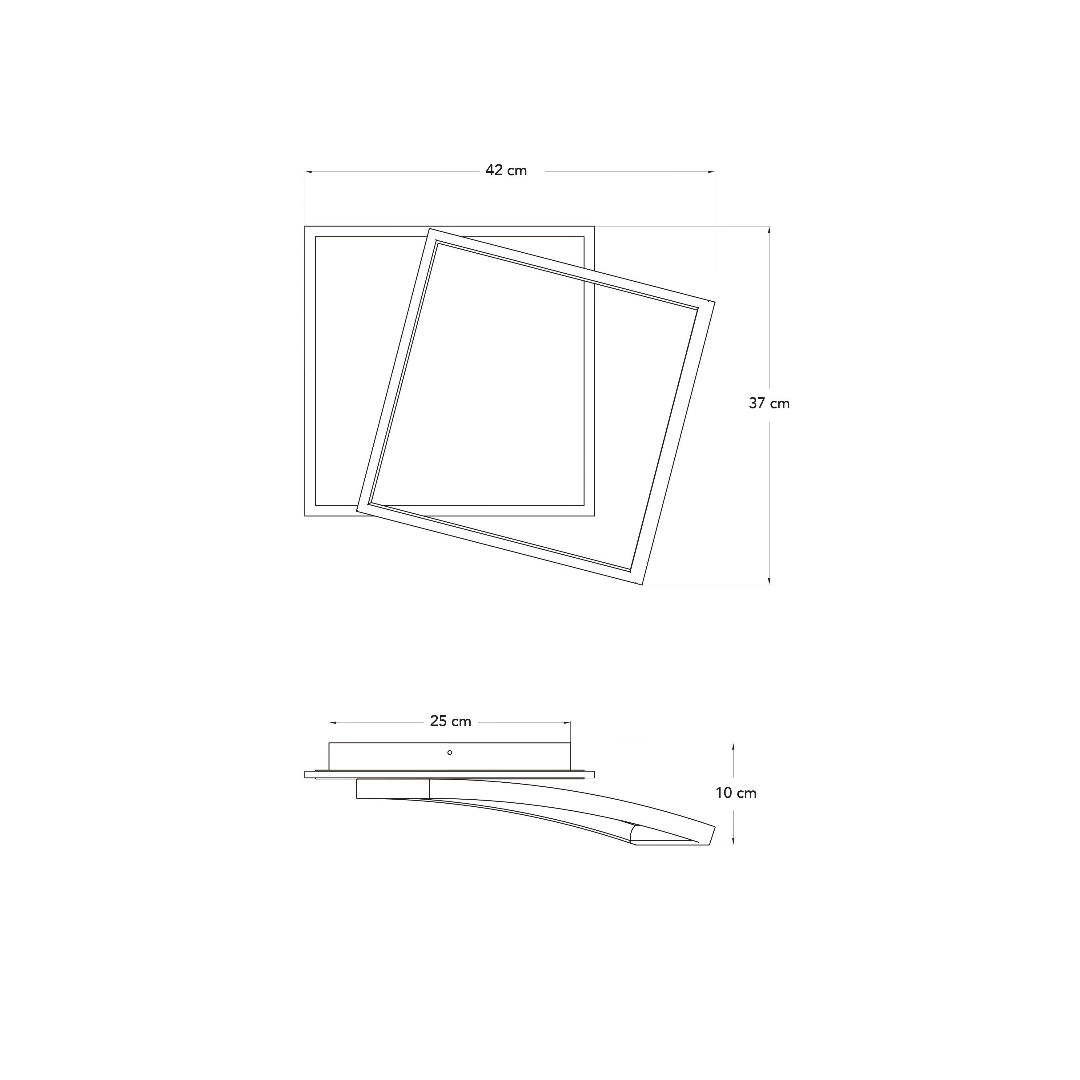 Plafoniera LED AYRTON quadrata, con interruttore CCT per il cambio temperatura colore - FT-FeelThe