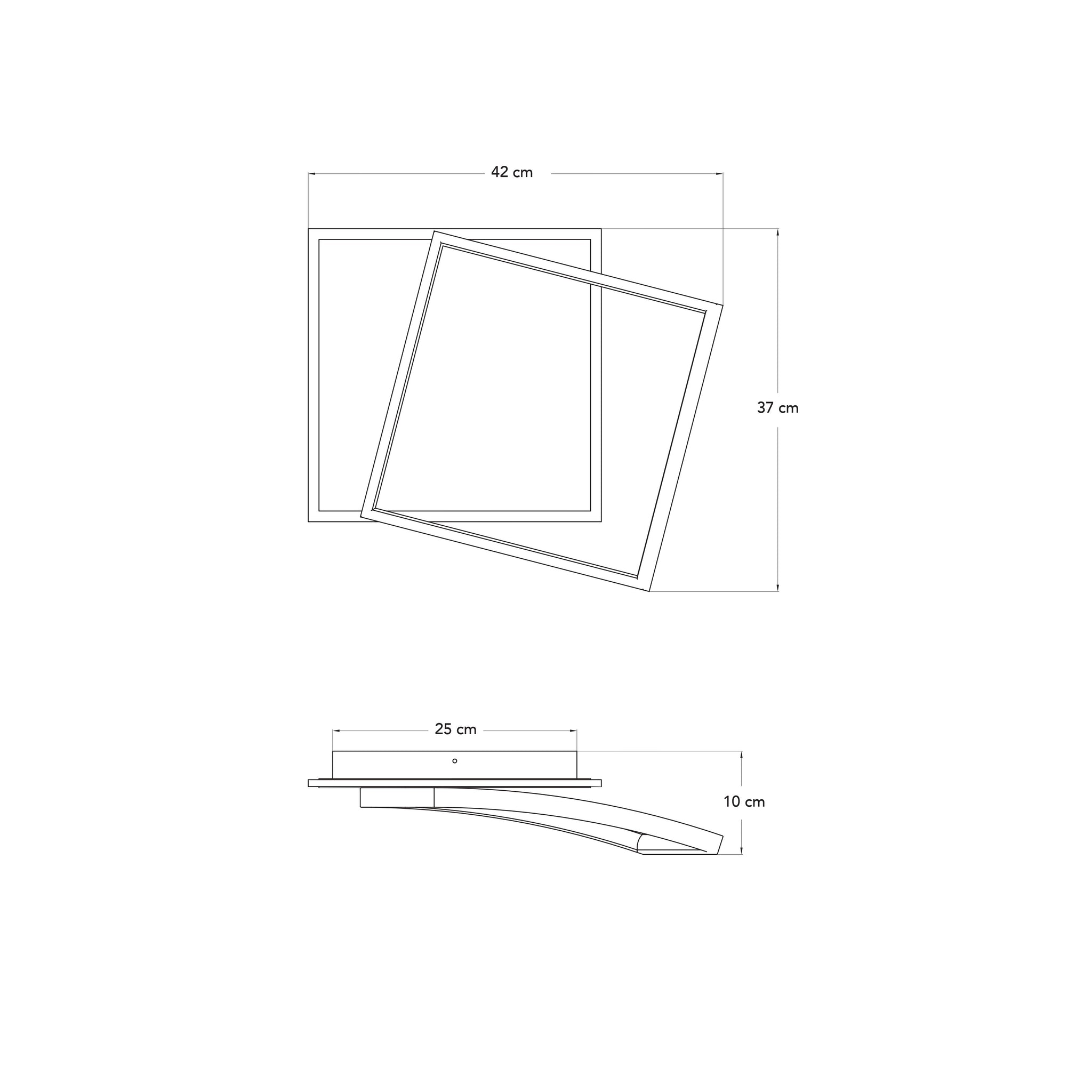 Plafoniera LED AYRTON quadrata, con interruttore CCT per il cambio temperatura colore - FT-FeelThe