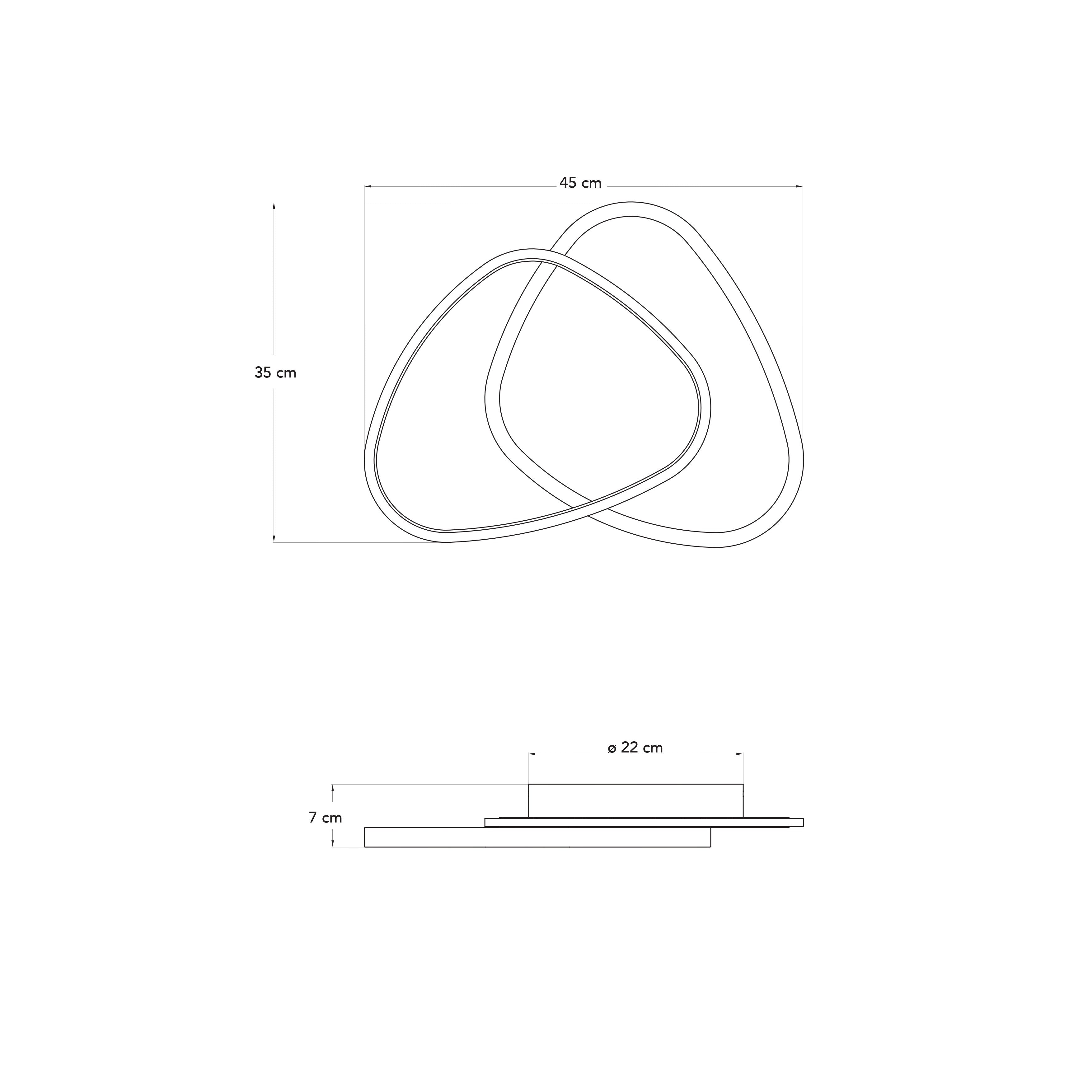 Plafoniera LED AYRTON rotonda, con interruttore CCT per il cambio temperatura colore - FT-FeelThe