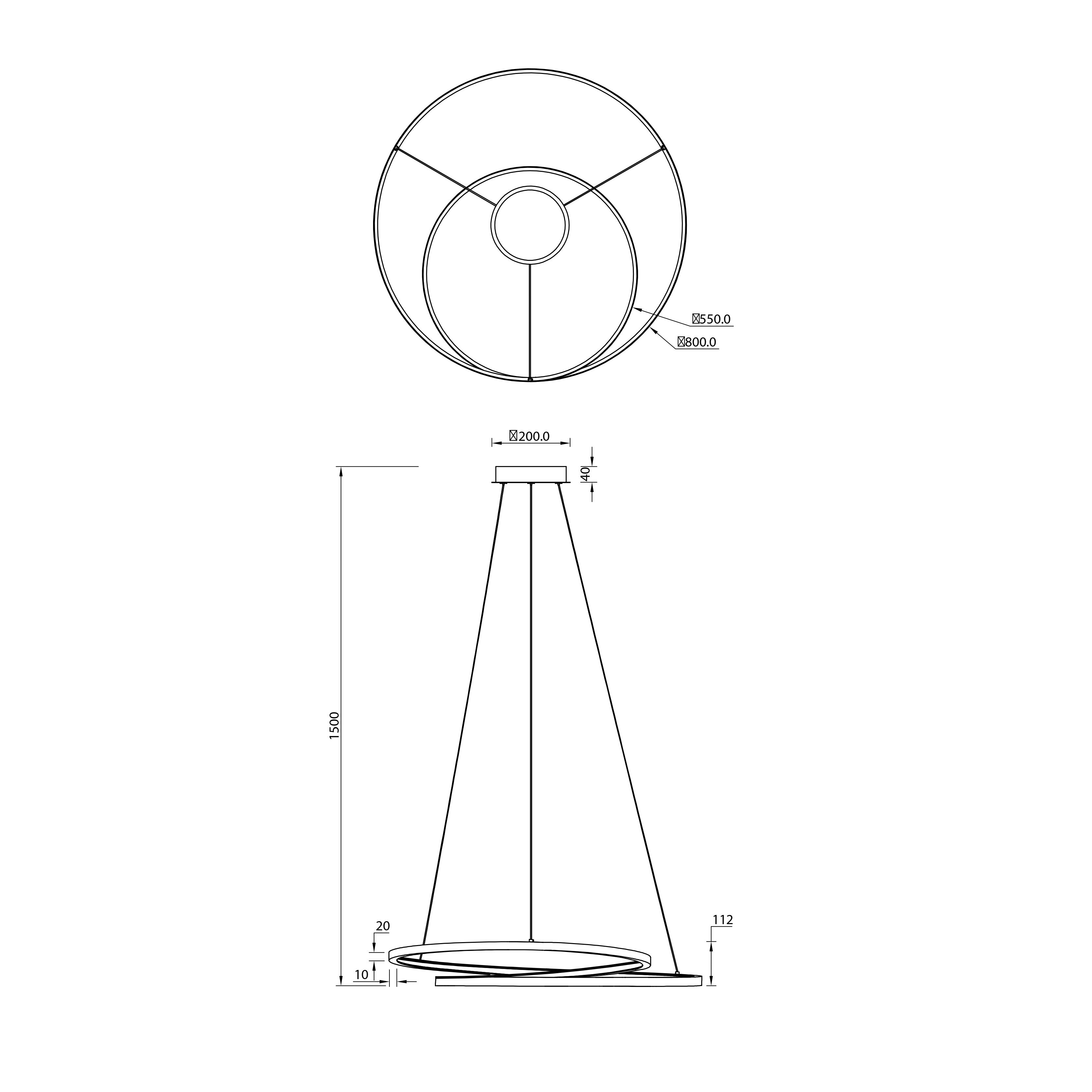 Lampadario a sospensione LED LIEVE con interruttore CCT - FT-FeelThe