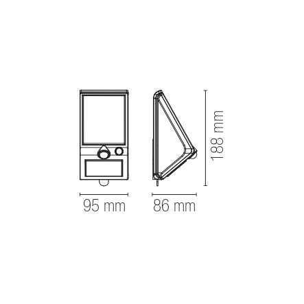 OPEN LED outdoor lamp, with integrated solar panel and motion sensor