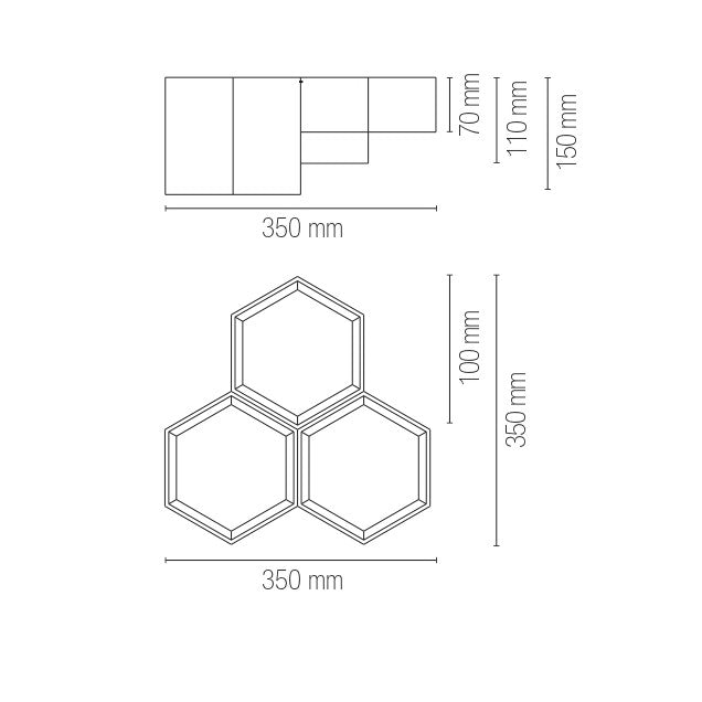 Plafoniera LED VORTEX componibile, verniciabile e interruttore interno per la regolazione dei kelvin - FT-FeelThe