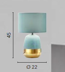 Lampada da tavolo SIOUX in ceramica con paralume in tessuto 35 cm. - FT-FeelThe