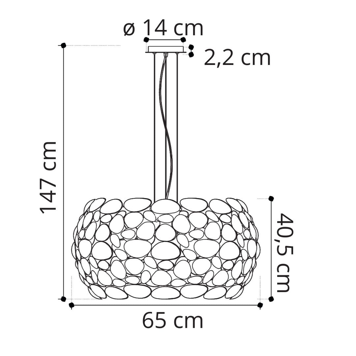 Lampadario a sospensione DIONISIO in metallo - FT-FeelThe