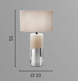 Lampada da tavolo TATAKA in ceramica con paralume in tessuto 55 cm. - FT-FeelThe