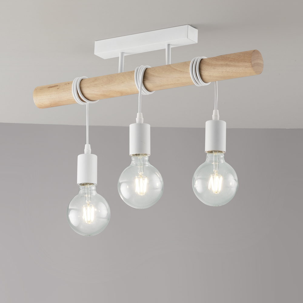 ARIZONA ceiling lamp in natural wood and metal