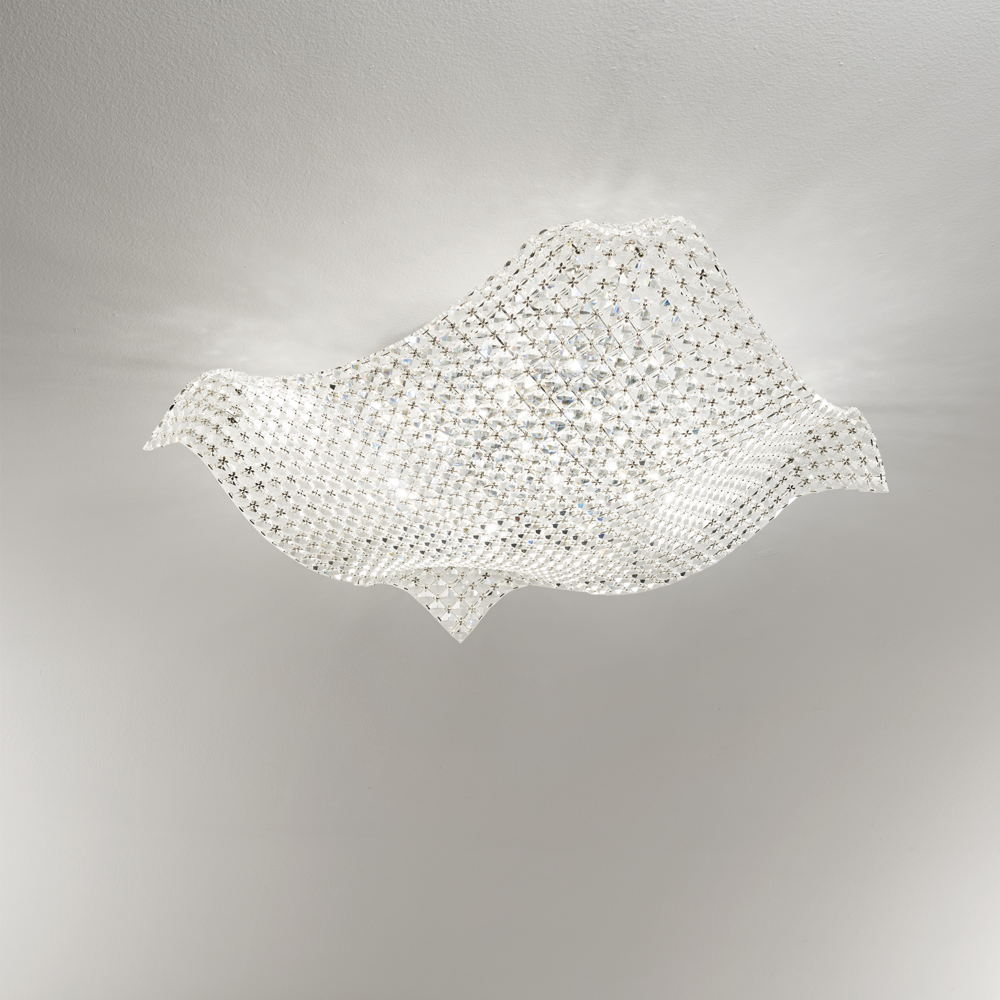 RUMBA ceiling lamp in K9 crystal, 4 or 9 lights