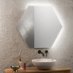Specchio Exa esagonale in bagno