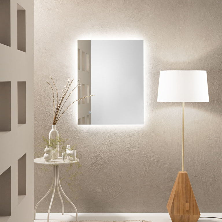 Specchio Halo rettangolare in soggiorno