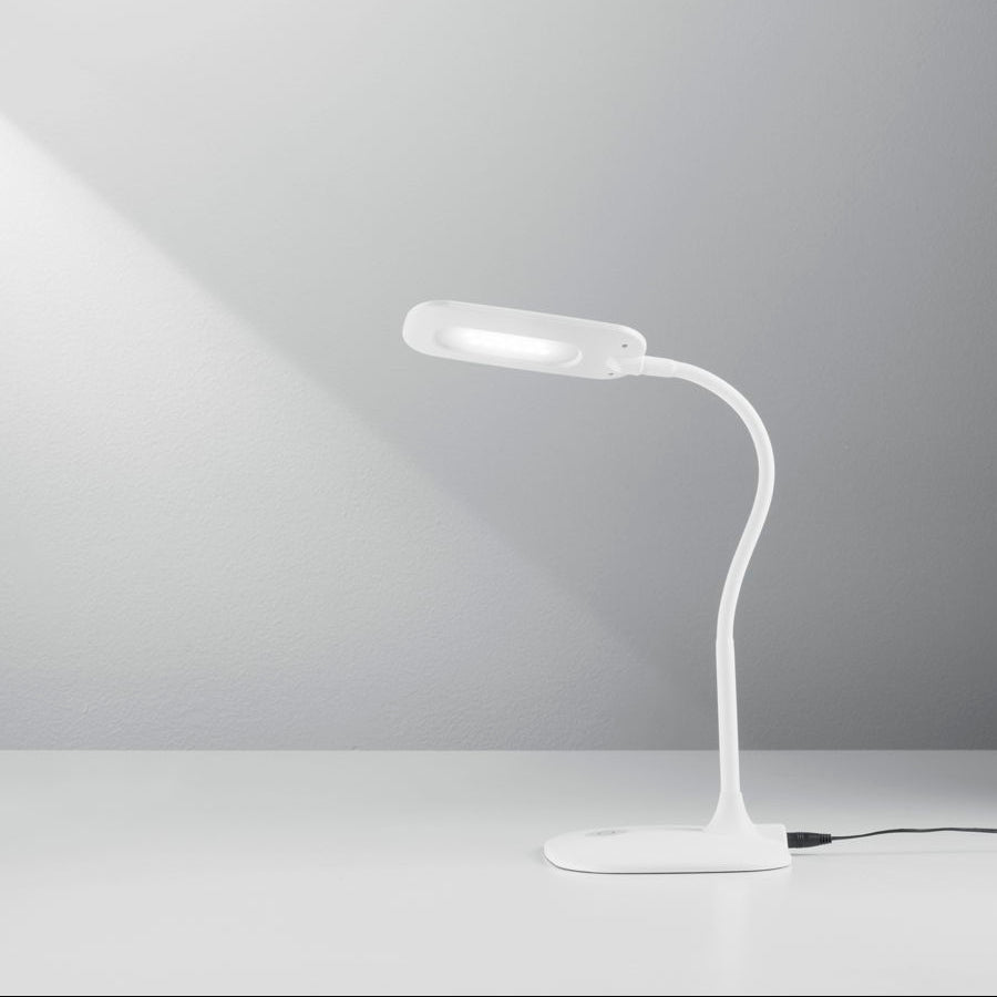 LED reading lamp DARWIN in metal and silicone, adjustable and dimmable