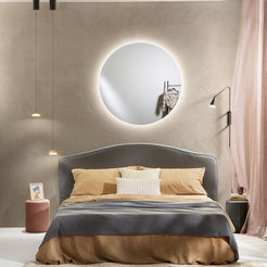 Specchio Eyetech tondo in camera da letto