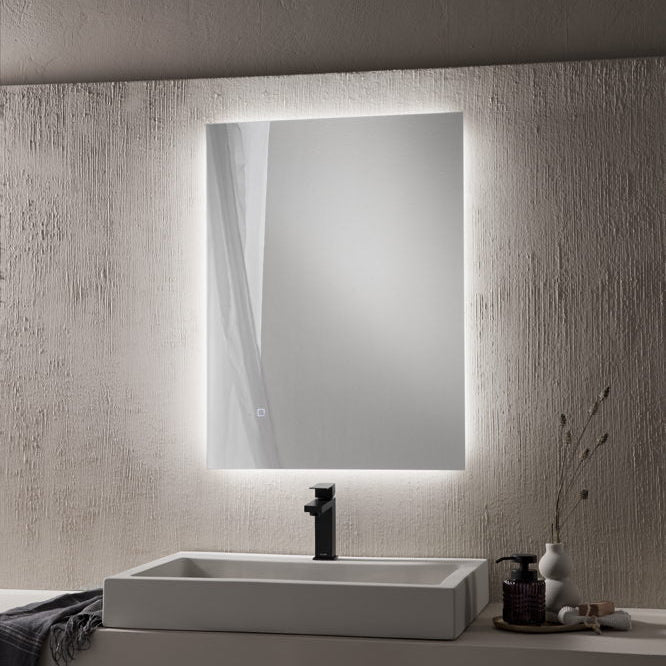 Specchio Halo rettangolare in bagno